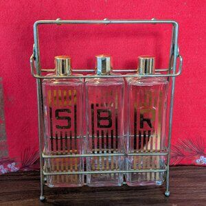 Vintage MCM Liquor Caddy Set